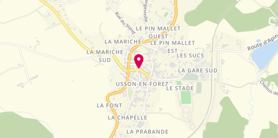 Plan de Patisserie Pons, Rue Centrale, 42550 Usson-en-Forez