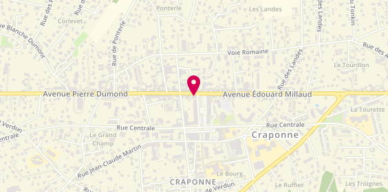Plan de Pâtisserie Chocolaterie Sève - Craponne, 101 avenue Edouard Millaud, 69290 Craponne