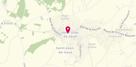 Plan de Boulangerie Pâtisserie de la Vallée, 22 place des Tilleuls, 71640 Saint-Jean-de-Vaux
