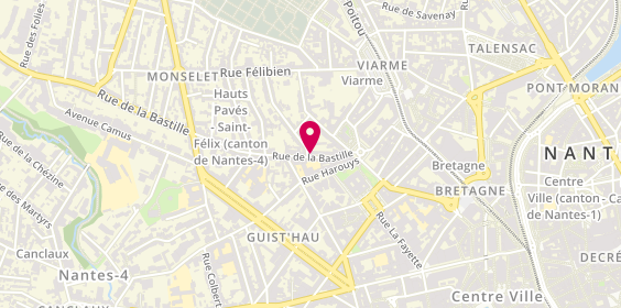 Plan de K&B boulangerie-pâtisserie, 20 Rue de la Bastille, 44000 Nantes
