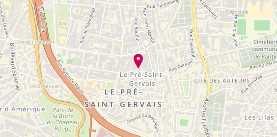 Plan de Boulangerie du Pré Saint Gervais, 34 Rue Gabriel Péri, 93310 Le Pré-Saint-Gervais