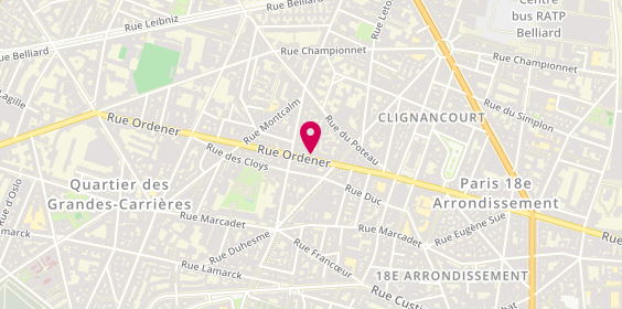 Plan de Jeff de Bruges, 104 Rue Ordener, 75018 Paris