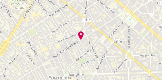 Plan de Pâtisserie Chocolaterie Peigné, 179 Rue Léon Gambetta, 59000 Lille