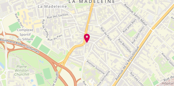 Plan de L'Atelier des Saveurs, 88 Rue du Général de Gaulle, 59110 La Madeleine